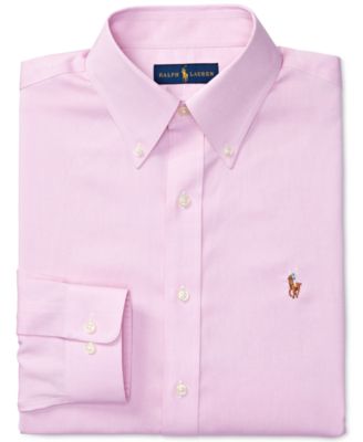 Non-Iron Oxford Pink Solid Dress Shirt ...